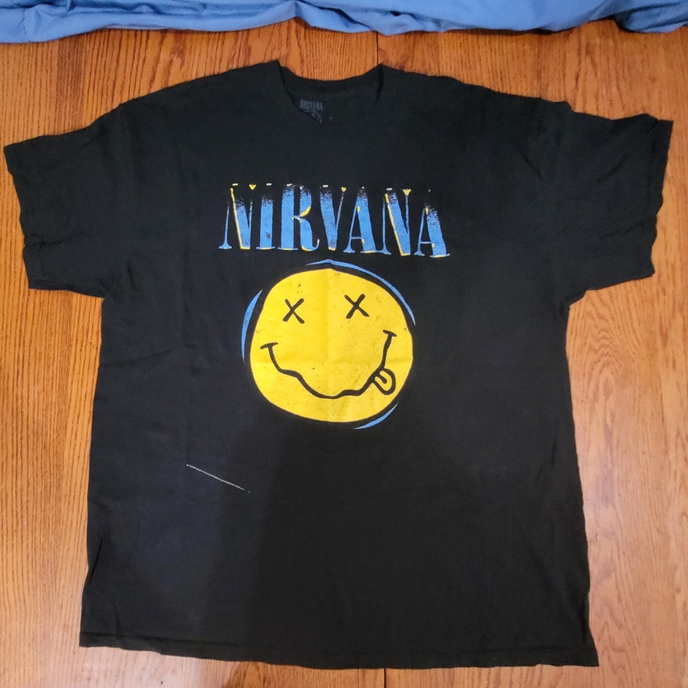 Nirvana Smiley Face Graphic T-Shirt Sz XL
